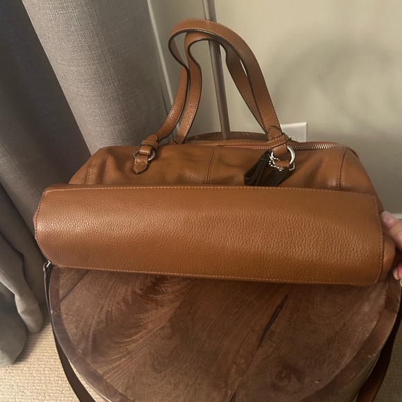 Coach Soft Pebble Leather Katheryn 3 Zip Satchel Crossbody Strap Purse Bag - Picture 3 of 4